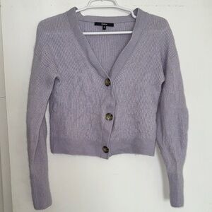 Quince Light Purple Button-Up Cardigan sz med
